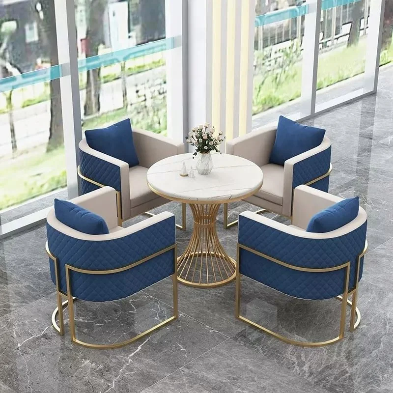 *-/2025  Multifunctional Northern European Leisure Cafe Reception Room Metal Leather Office Sofa Furniture Set