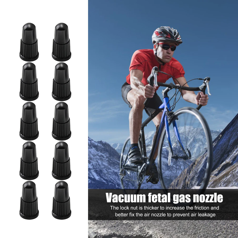 Schwarze Presta-Ventilkappen, Kunststoff-Fahrradreifenkappen, Luftstaubschutz, verwendet auf Presta/französischen Ventilen für Fahrräder, MTB, Mountainbike/Rennräder