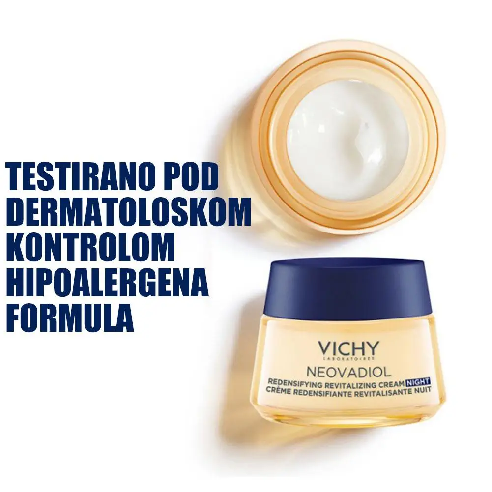 VICHY Menopause كريم ليلي كريم وجه مرطب فعال للغاية لشد الوجه وثبات وإشراق ترطيب عميق مغذي للعناية بالبشرة