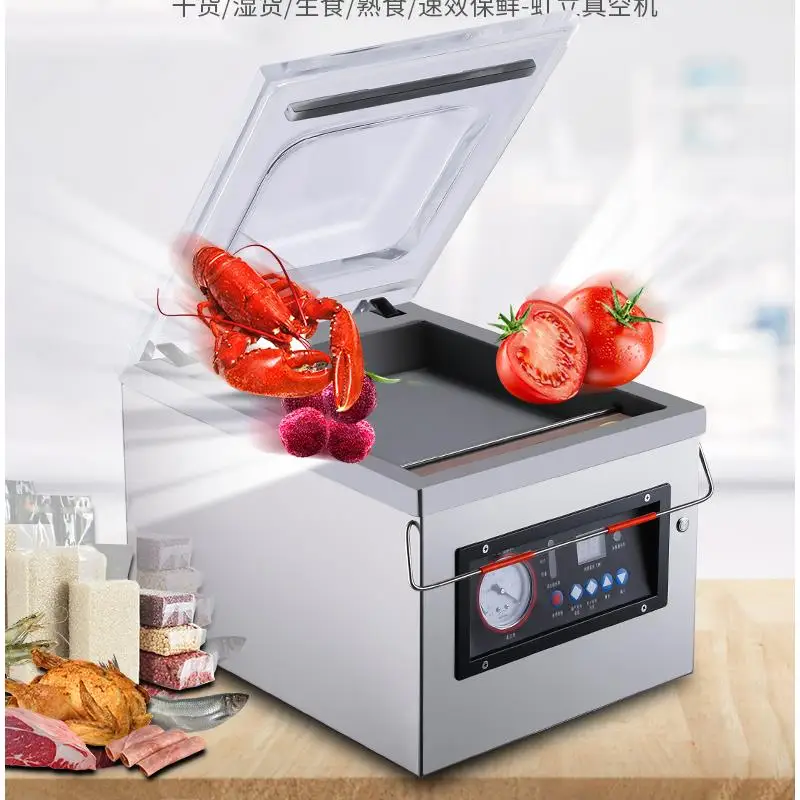 

110V/220V Automatic Food Vacuum Machine Sealer Commercial Plastic Bag Sealing Machine Wet and Dry Vegetable Packing Machine