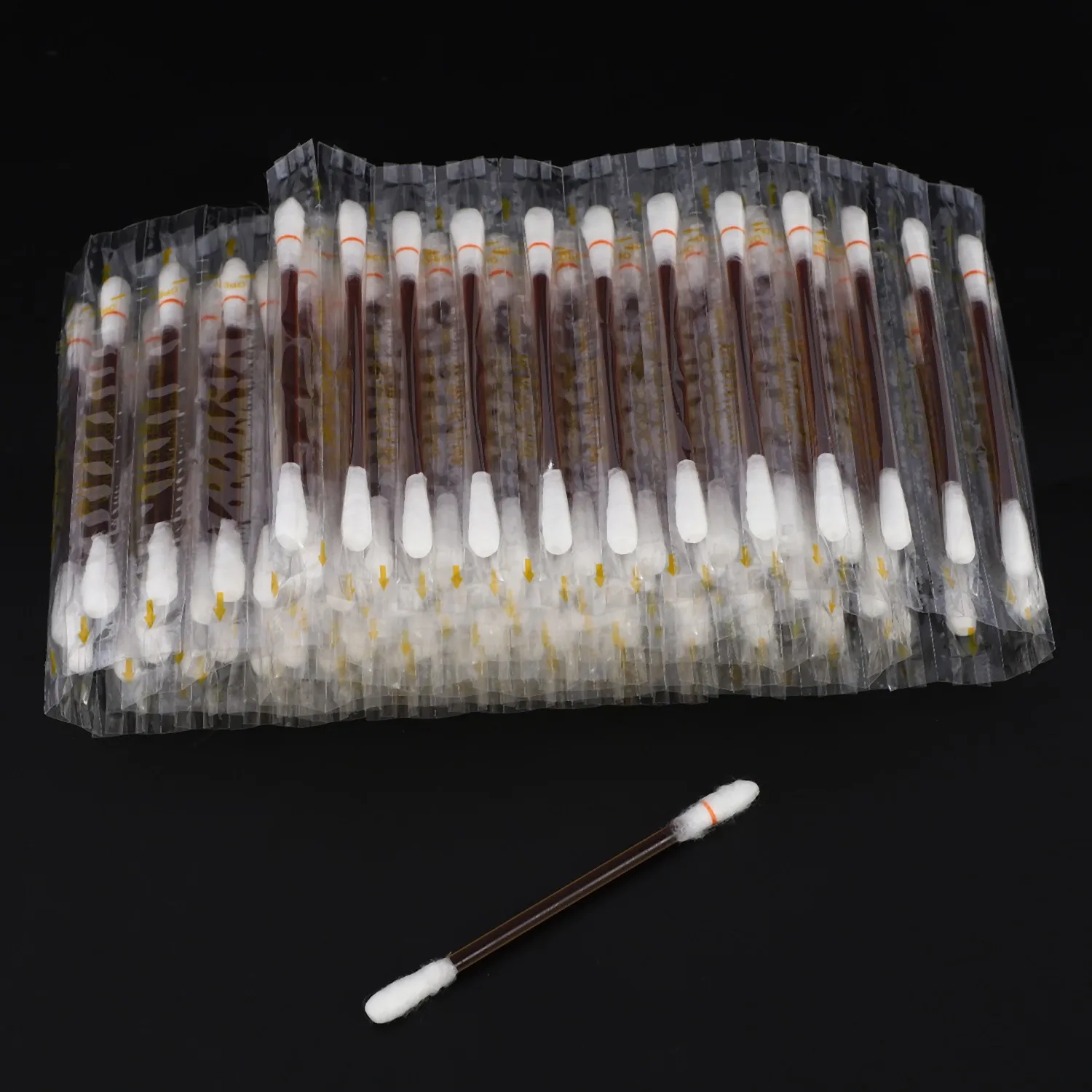 Cotonete descartável de algodão familiar, algodão de emergência, cotonete de iodo, cotonete desinfetado para crianças e adultos, 100pcs por conjunto