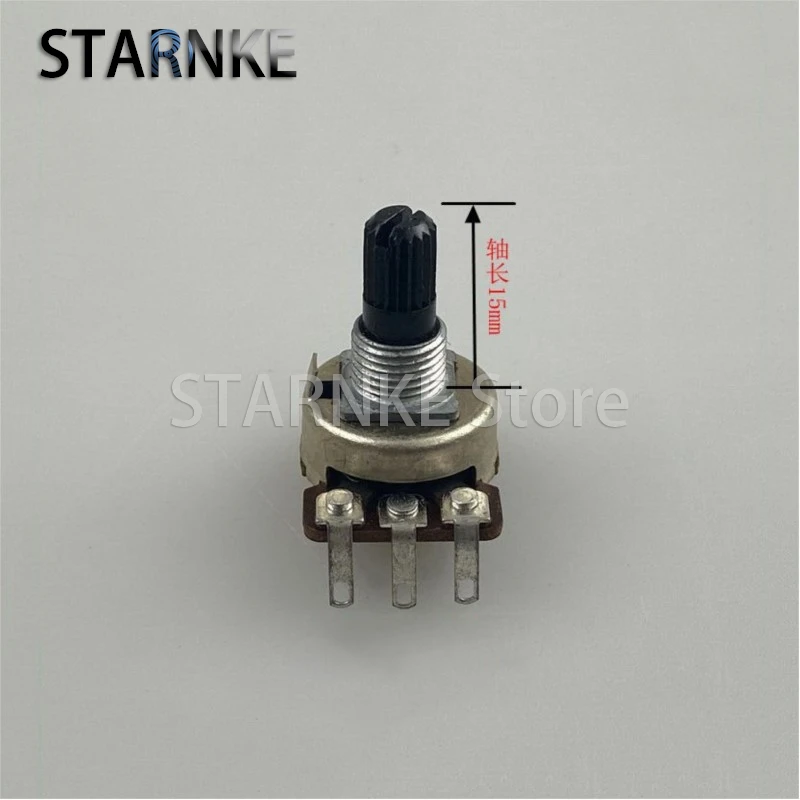 2PCS 161 Type Welding Wire Hole Feet Single B1K Amplifier Audio Radio Volume Adjustable Potentiometer 3-Pin Flower Shaft 15mm