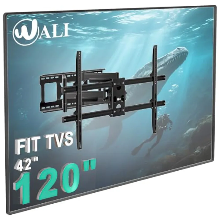 Heavy Duty Full Motion TV-muurbeugel voor extra grote tv's in thuisbioscoop en woonkamerinstellingen Ondersteunt tot 220 lb