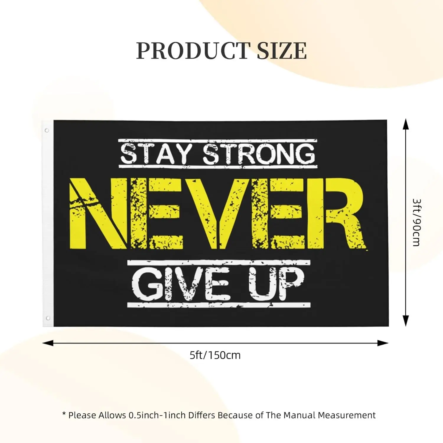 Flagicts 100% Polyester Stay Strong Never Give Up Flag