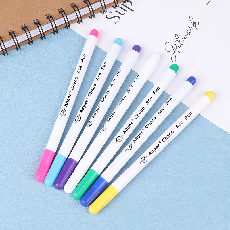 1PC Chalk Stitch Soluble Markers Cross Stitch Fabric Marking Cutting DIY Grommet Pencil Sewing Ink Disappearing Hydrolysis Pen