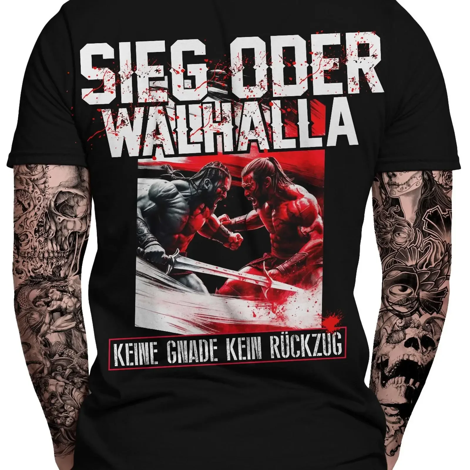 Sieg oder Walhalla T Shirt Vikings See you in VALHALLA Wodan Wikinger vintage Washed fashion Stretched Breathable Versatile