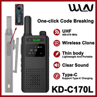 WLN KD-C170L Ultra-thin Mini Walkie Talkie UHF 400-470MHz Type-C Charging VOX Long Range Communication Portable Two Way Radios