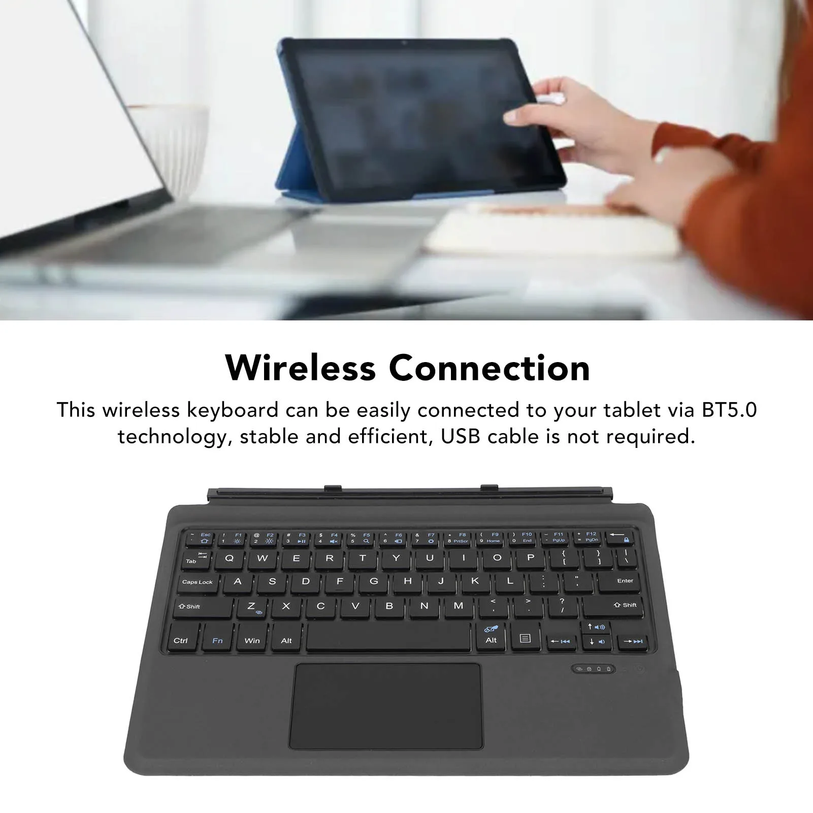 Keyboard Ultra Slim Easy Connection PU Leather ABS Black Wireless Keyboard Sensitive Touchpad Wireless for Go 1 2 3 Tablet