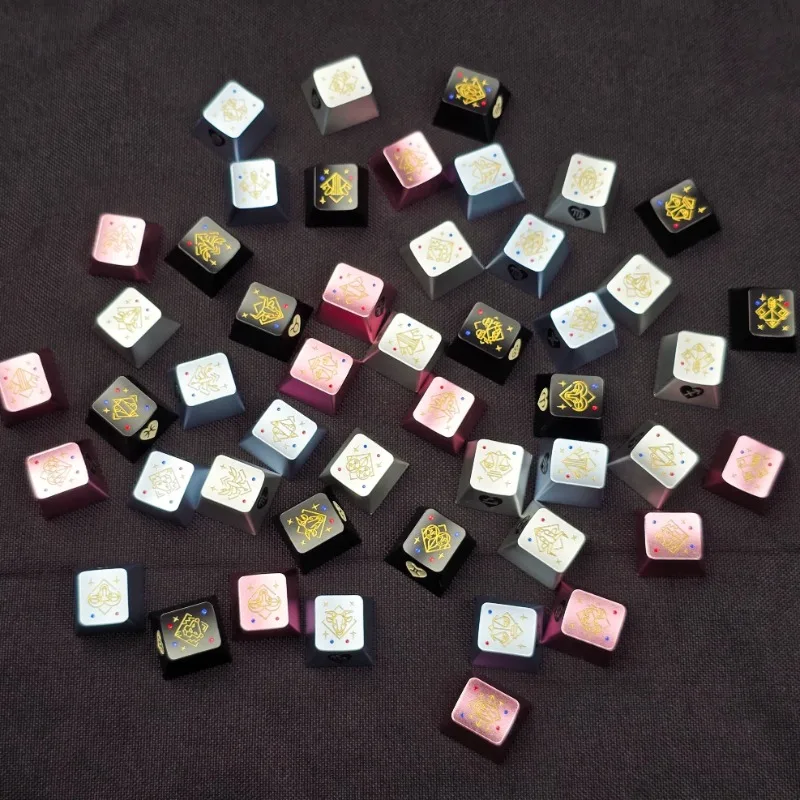 NEW Aluminum Keycaps Custom12 Constellation Key Caps Anode Enamel Color ESC Point Key Cap Cute Personaliz MX Switch Keycap