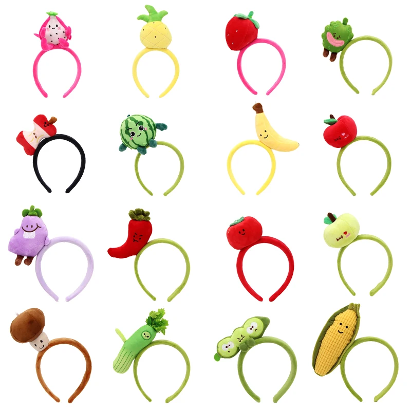 

Cute Vegetable And Fruit Hairband Banana Creative Funny Face Waing Hair Clip Festival Performance Headband Photo Props