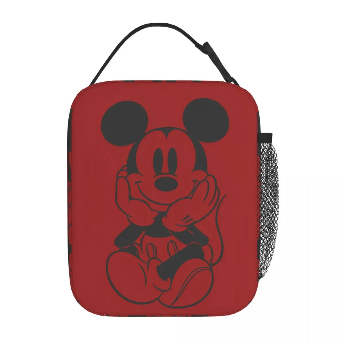 Red Mickey Mouse Thermal Insulated Lunch Bag for School Portable Food Bag Cooler Thermal Lunch Boxes