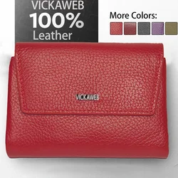 VICKAWEB Magnetic Wallet Women Short Genuine Leather Wallets Fashion Alligator Hasp Wallet Female Small Woman Wallets And Purses
