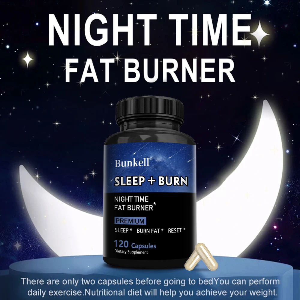 Night Fat Burner and Sleep Supplement - Boost Metabolism and Burn Fat Effectively, Weight Management, Melatonin Sleep Aid