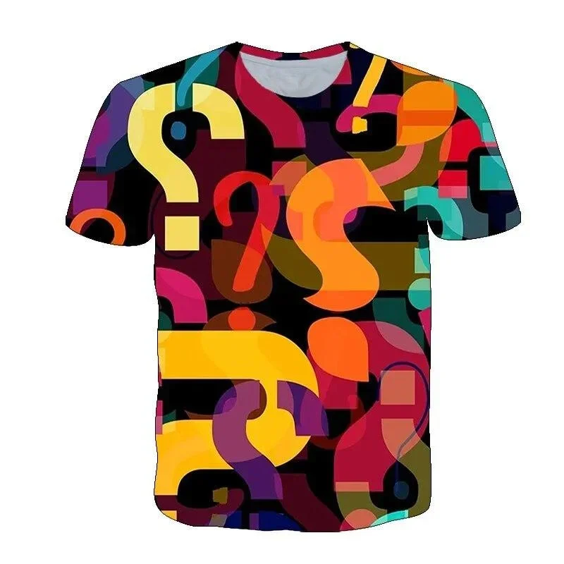 

The New Fashion and Interesting Question Mark T-shirt Is a Variety of Round-neck T-shirts Designed for Men, 3D Printed Graphic S
