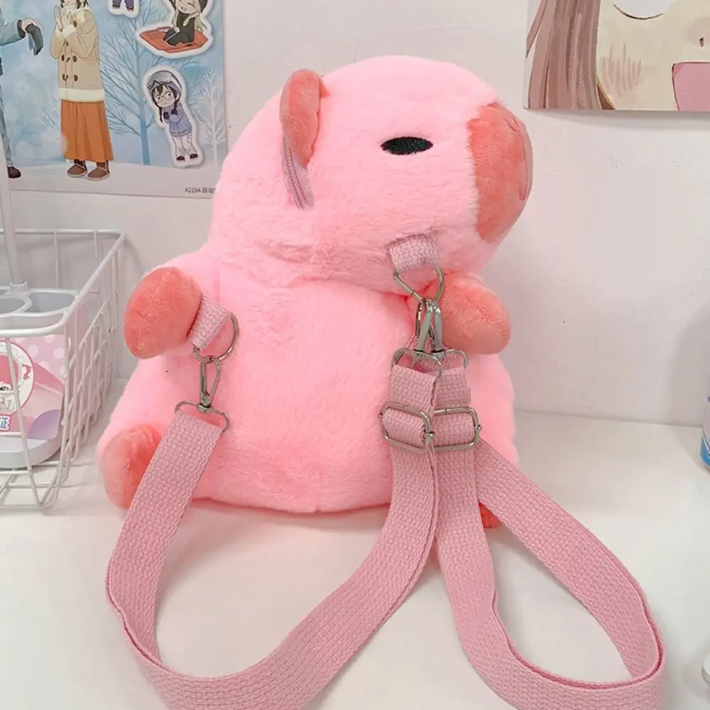 Mochila De felpa Capybara de animales simples, Linda muñeca de felpa, mochila de dibujos animados, portátil, ligera, bolsa escolar para estudiantes