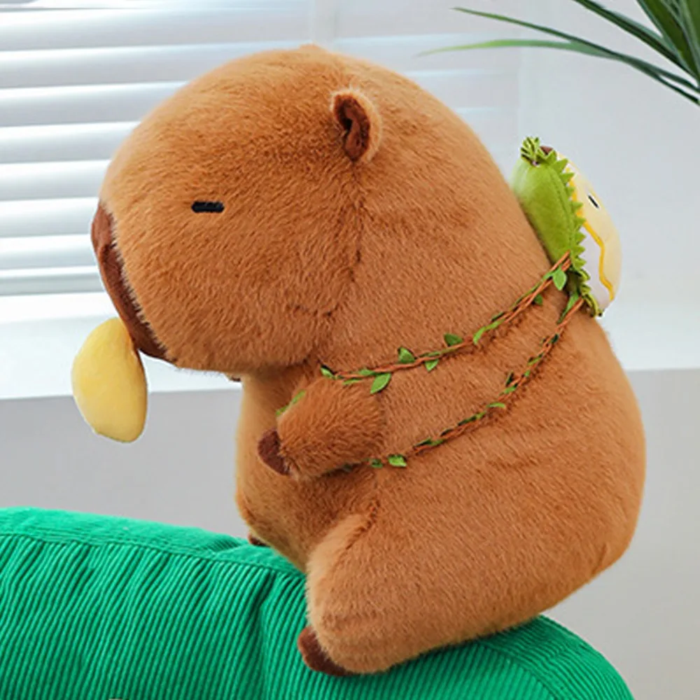 두리안 카피바라 봉제인형 과일 배낭, 당기는 시뮬레이션 카피바라 장식품, 부드러운 봉제 카피바라 인형 (남아용)