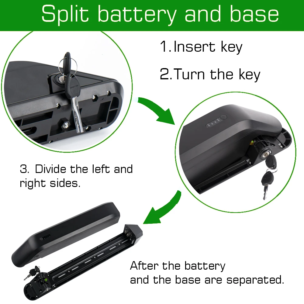 Reention Kirin eBike Battery 36V 48V 52V 24.5Ah 17.5Ah 13Ah Bicycle Batteria With 18650 Sanyo Cell for 1000W 750W 350W Motor