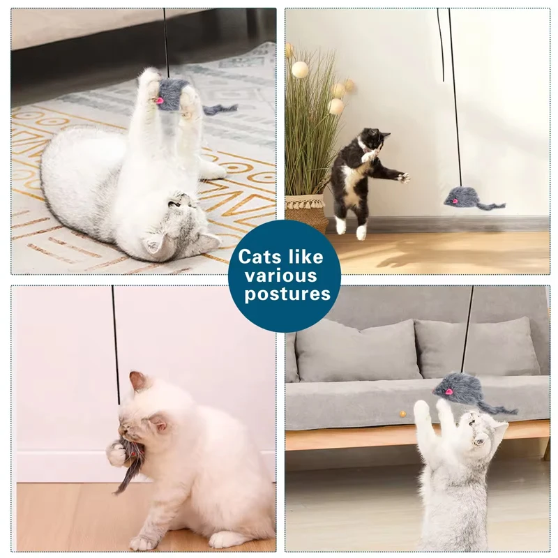 Retractable Cat Feather Toy Hanging Interactive Toys for Indoor Cats Kitten Play Chase Exercise Teaser Catnip Toys