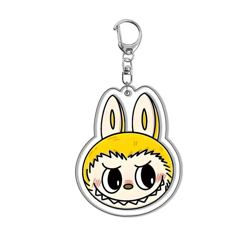 Cute New Cartoon Anime Labubu Sheep Keychain Acrylic Doll Pendant Student Backpack Decoration Car Key Toy Pendant Friend Gift