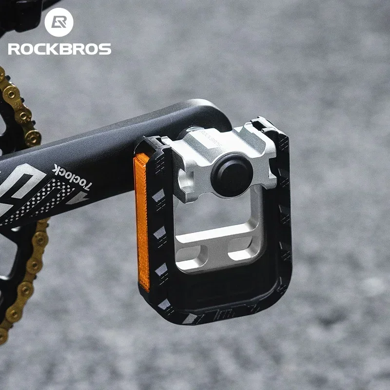 

ROCKBROS Bicycle Pedals Foldable MTB Pedal Aluminum Anti-slip Foldable Pedals Cycling Self-lubricating Bearings Reflective Pedal