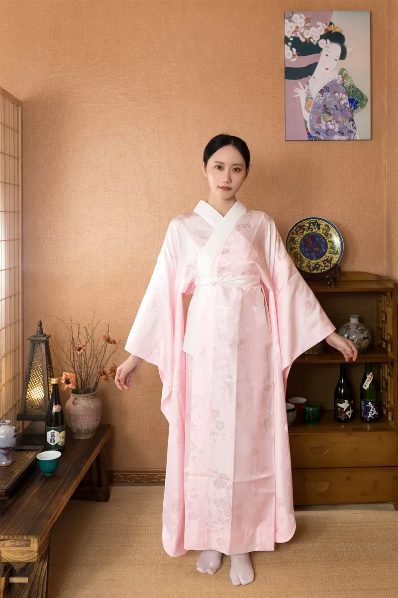 

Formal Japanese Kimono Furisode / Hon-Furisode Long Nagajuban Hadajuban Undergarment – Practical Washable with Subtle Pattern