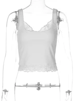 Dulzura – débardeur à col carré, dos nu, en dentelle fine, à volants, patchwork, mode féminine, Sexy, Y2K, pour fête, vacances, vêtements d'été 6