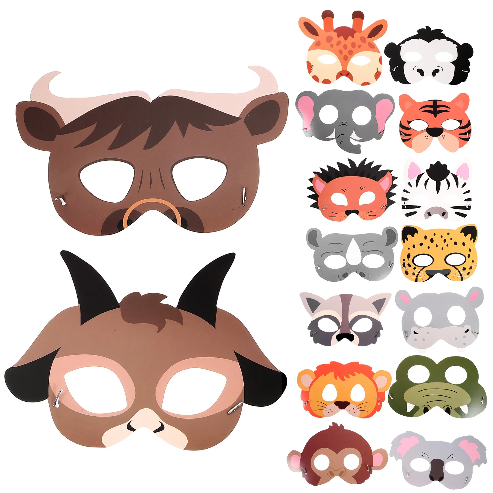 

16Pcs Animal Paper Masks Breathable Durable Kids Party Halloween Costume Birthday Decoration Animal Paper Mask