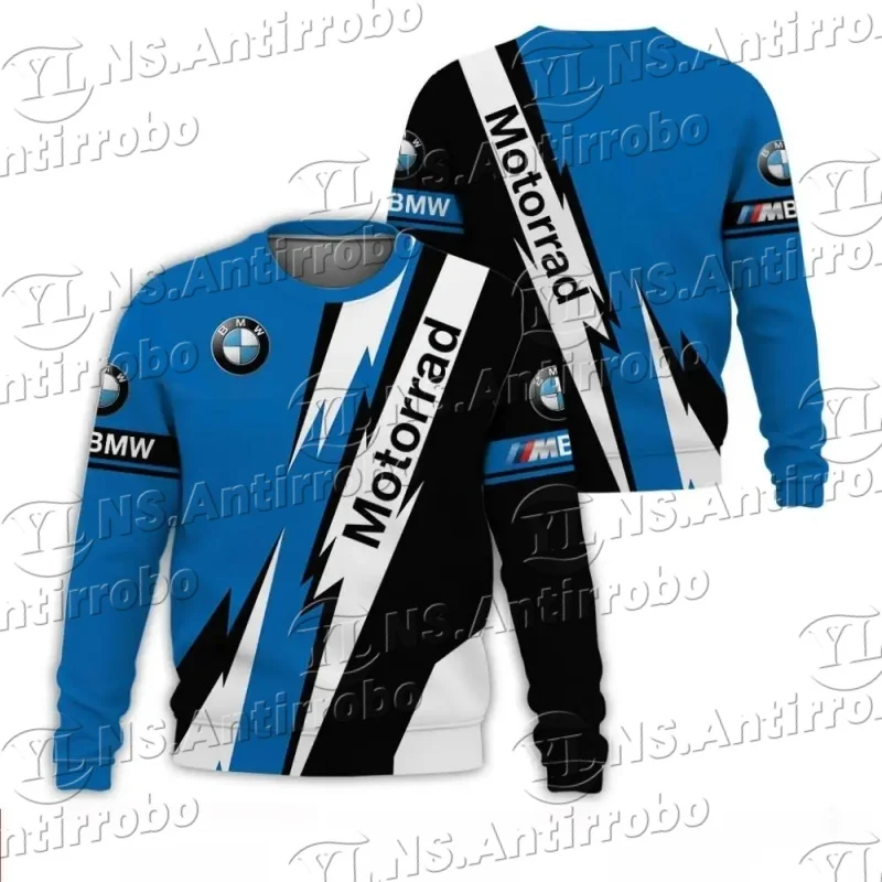 

2025 New Style Comfortable Breathable Motorcycle Riding Sport T-shirts Long Sleeves Round Neck BMW Logo Printed Fashion Tops