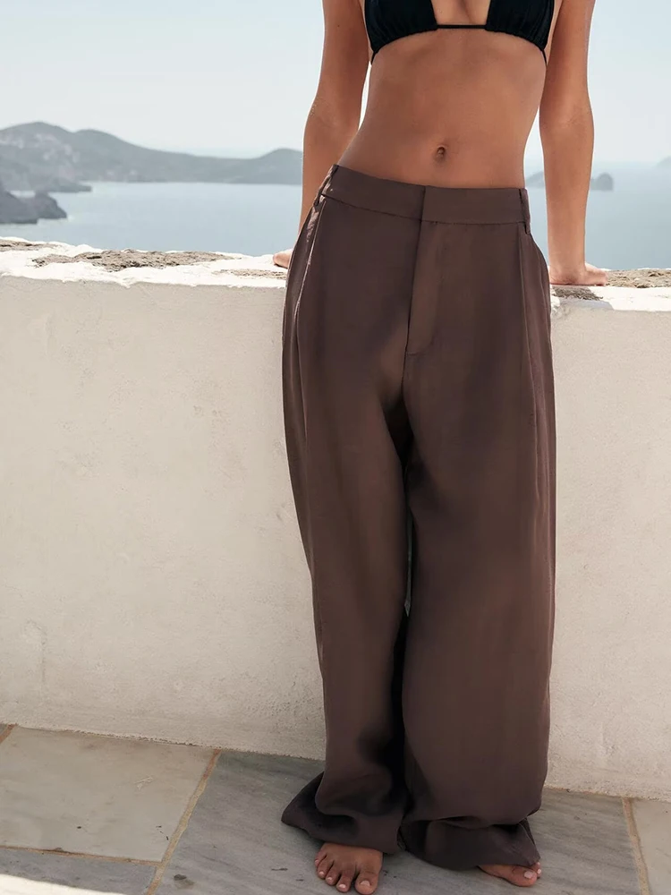 Gilet da donna estivo nuovo a vita alta pantaloni a doppia piega costume di scena etnico T top e pantaloni set per donna