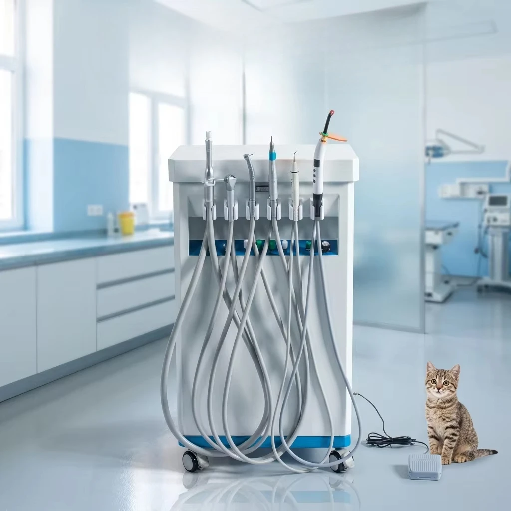 Portable Veterinary Treatment Machine with Compressor and Scaling Kit for Clinic Use, Pet Medical Equipment,