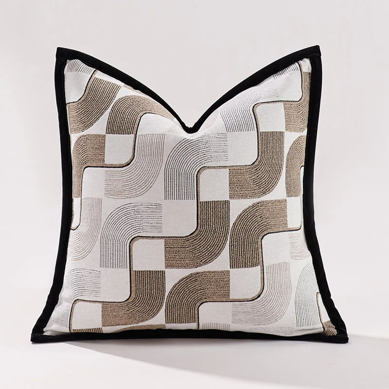 

Brown Black White Cushion Cover Geometry Pillow Covers Decorative for Bed Sofa Living Room Home Decor Pillow Cases 45x45 50x50