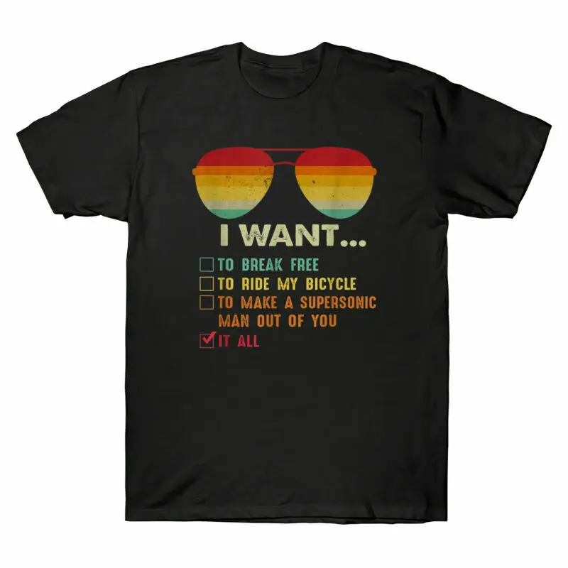 

I Want It All Music Vintage Song Lover Graphic T-Shirt Music Shirt Gift Tee