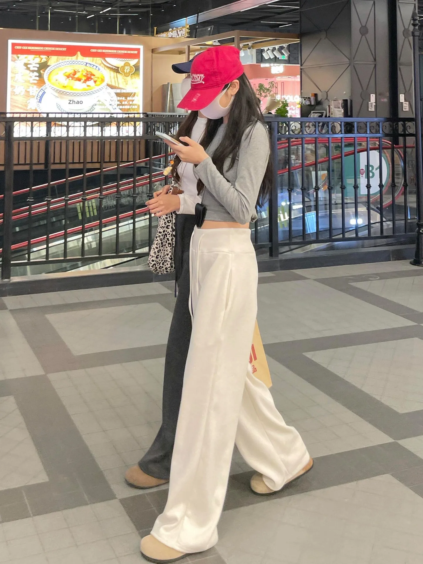 Spodnie damskie z wysokim stanem, szerokie nogawki, codzienne, do jogi, sportowe, luźne, o prostym kroju, białe, nowe, na jesień i zimę.