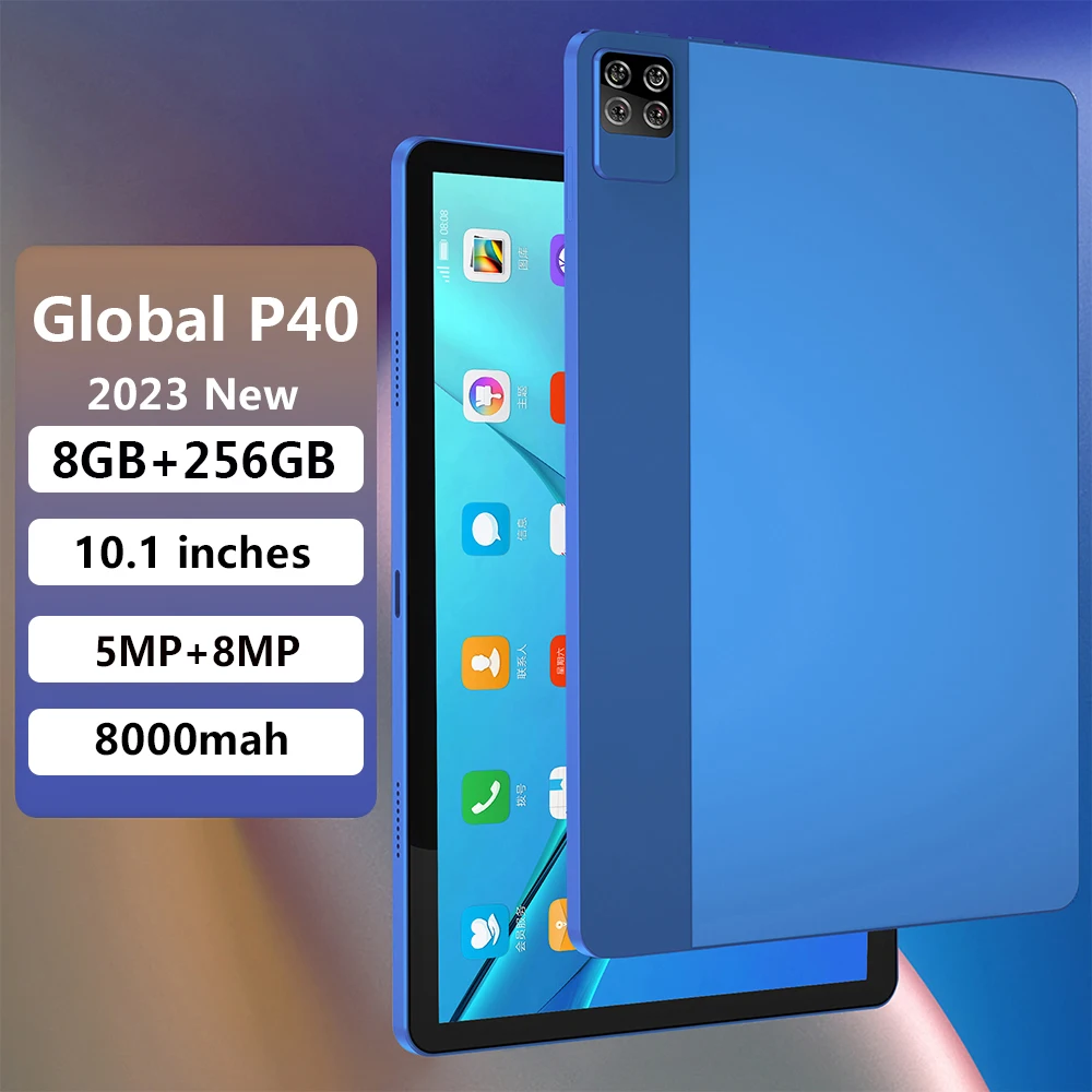 Оригинальный Android Tablet Pc 10,1-дюймовый HD-экран 8 + 256 ГБ Dual SIM 4G LTE Wi-Fi Android 11 Смарт-планшеты Онлайн-обучение Видеозвонок