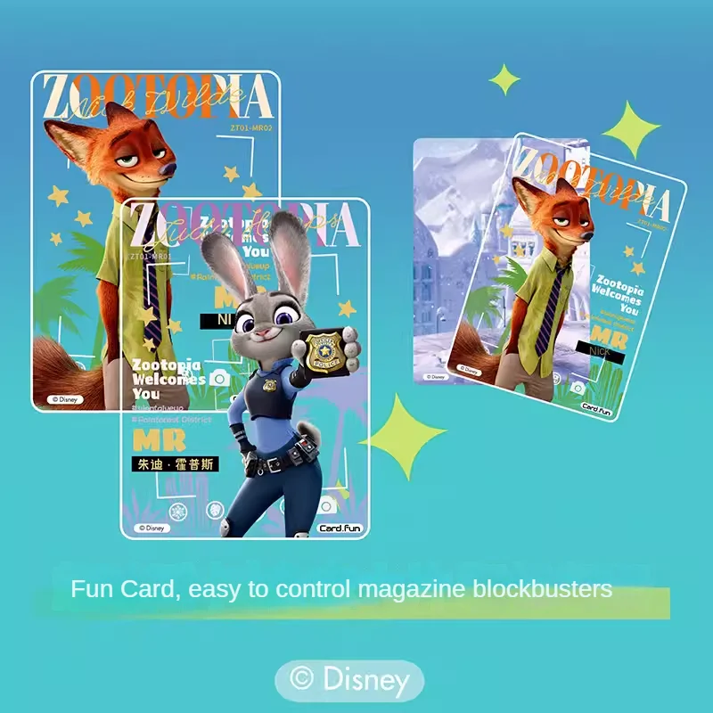 Card Fun Disney Card Zootopia Cards Collection  Anime Peripherals Characters Judy Nick  Cards Box Paper Hobby Gifts Toys