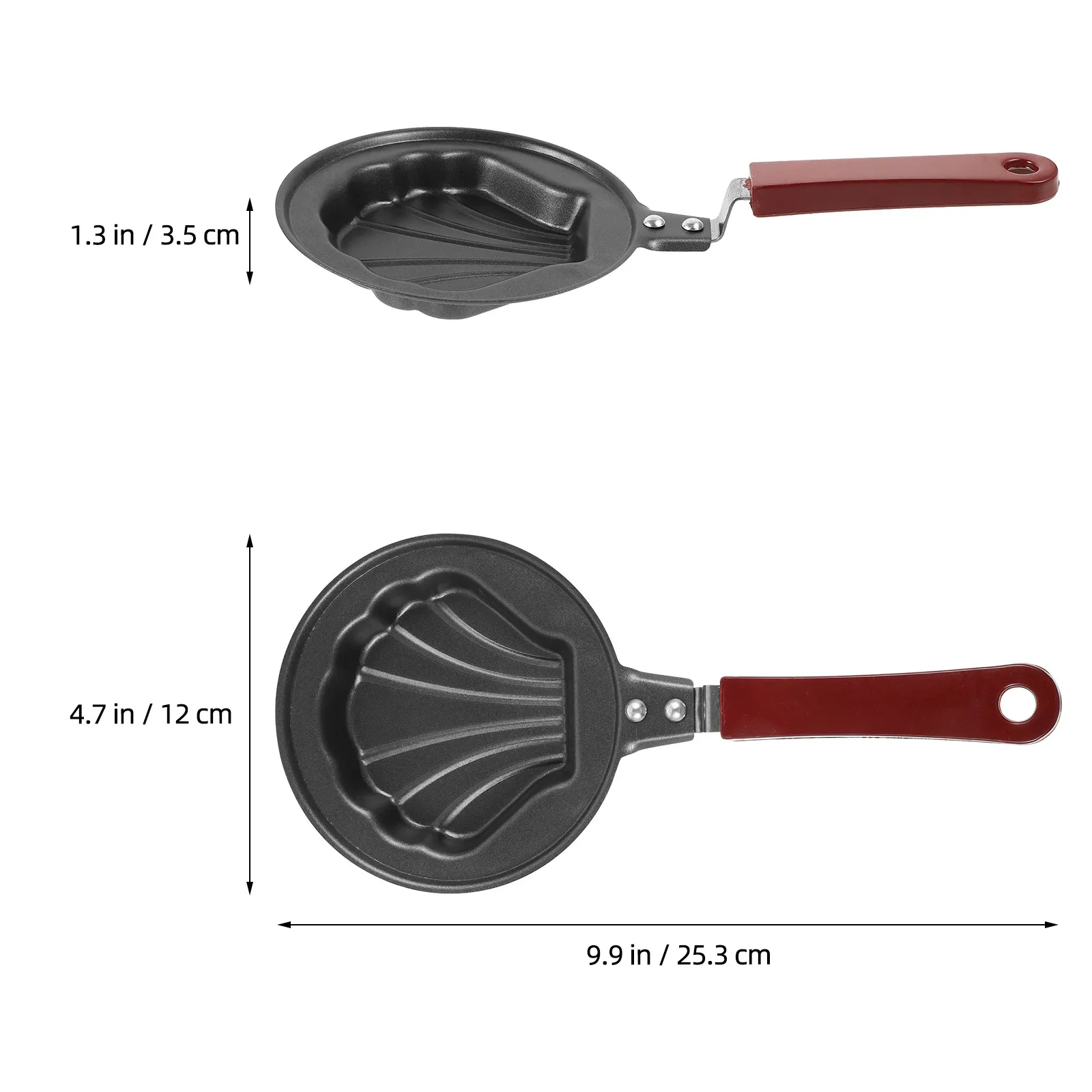 Small Egg Frying Pan Nonstick Mini Skillet Seashell Design Quick Heat Conductive Portable Cooking Pot for Omelets Pancakes