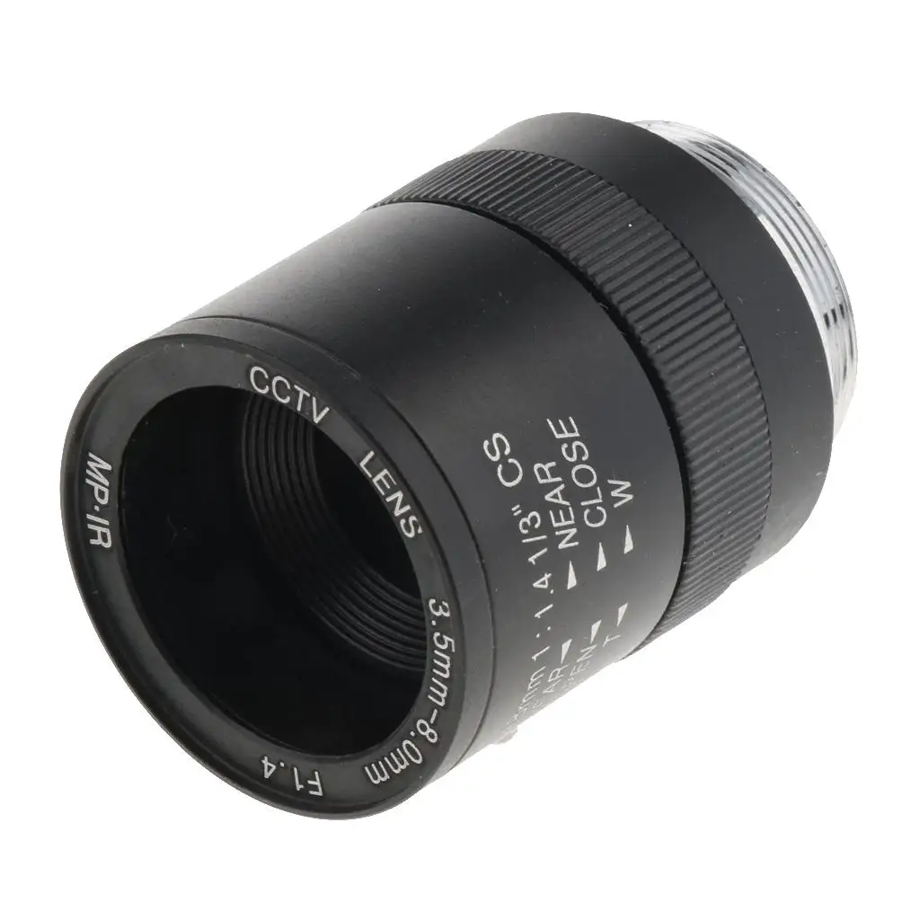 3.5MM-8mm 3MP F1.4 (ล้านพิกเซล) varifocal เลนส์กล้องถ่ายรูป CS mount คู่มือ