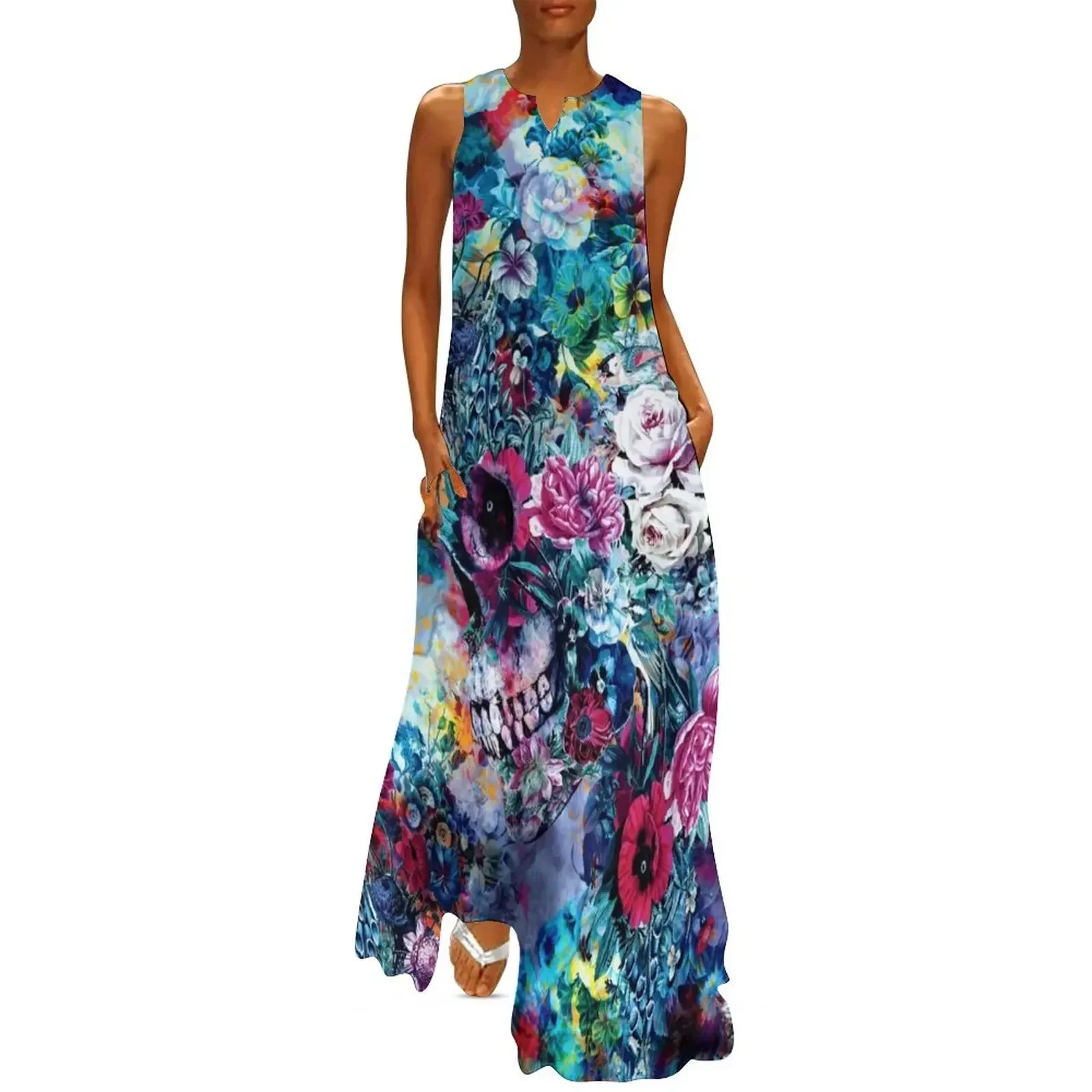 

Surreal Skull Long Dress summer dress women 2025 summer dress womens 2025 women's summer 2025 clothes for women