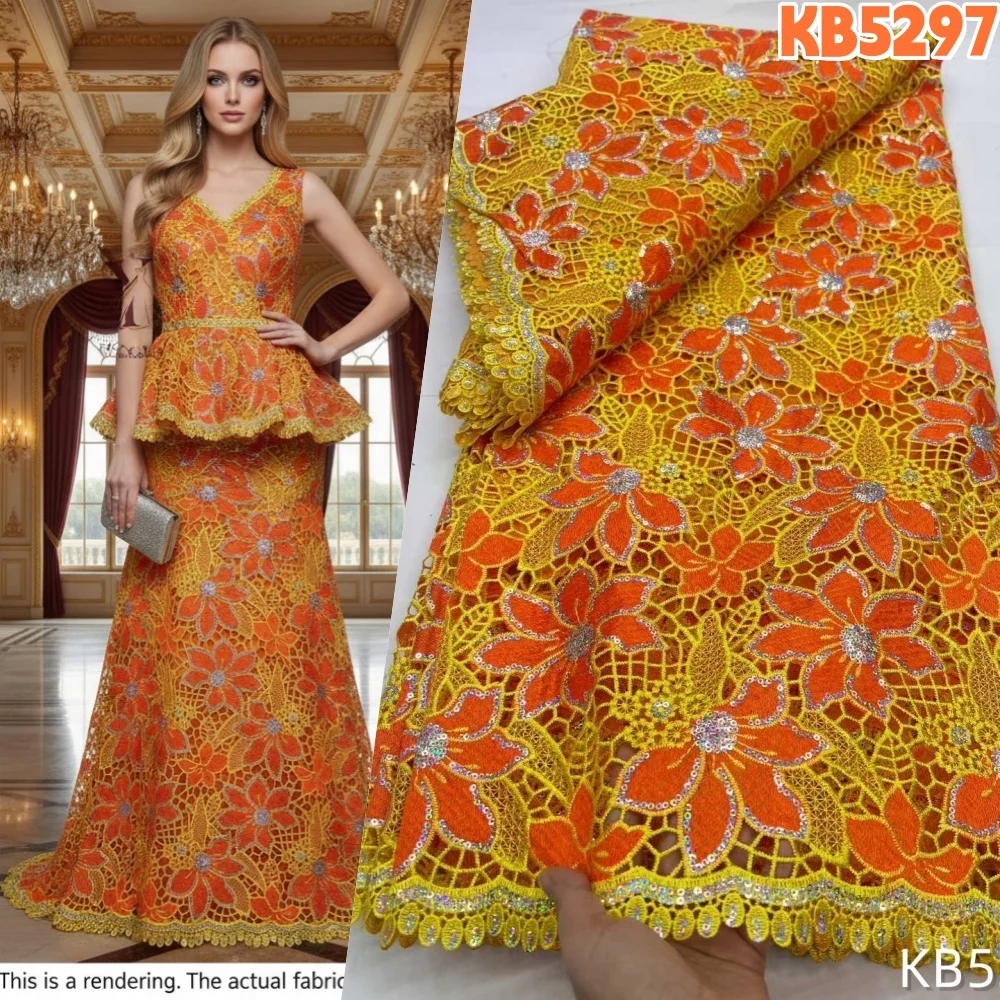 

Зеленое африканское кружево гипюр, ткань 2026, высококачественное нигерийское кружево из тюля с пайетками, ткань-шнур для свадебных и праздничных платьев