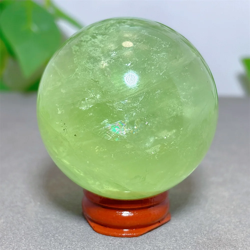 

Apple Green Fluorite Sphere Crystal Natural Stone Quartz Stone Minerals Home Garden Decoration Reiki Energy Healing Luck Love