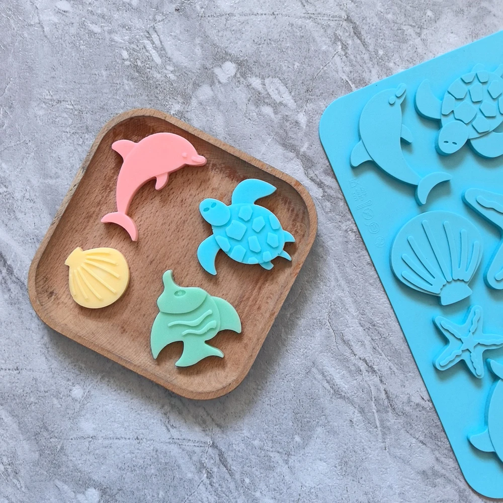 1 шт., силиконовая форма для выпечки шоколадного печенья в форме морской существа, сделай сам, украшение для шоколадного торта, украшение