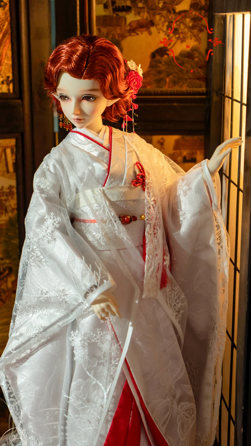 1/4 1/3 Ancient Costume BJD Clothes Japanese Kimono Robe Outfit For MSD SD13 Big Girl SSDF ID75 Uncle Doll Accessories C2193