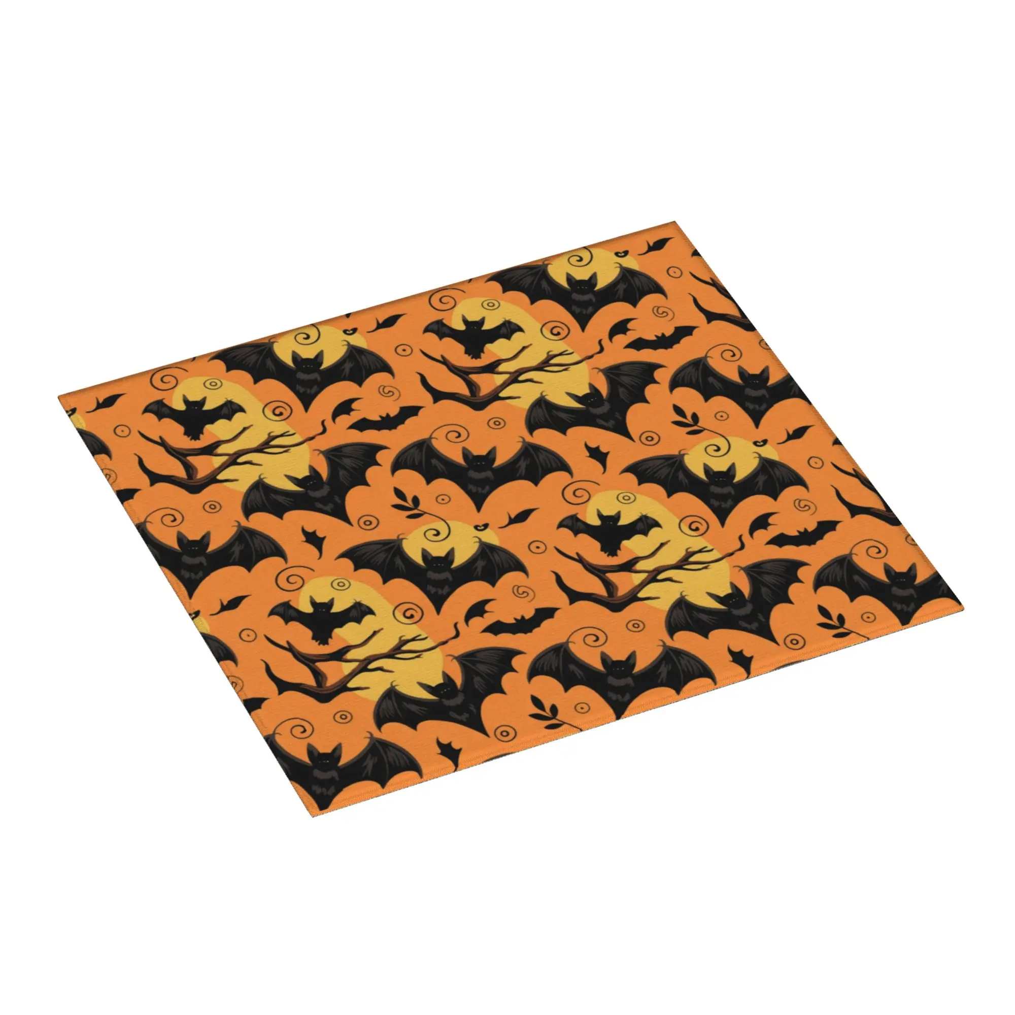 Bats Halloween Goth Occult Witch Drying Mat For Kitchen Waterproof Non‑Slip Oil Proof Reusable Countertop Protector Mat