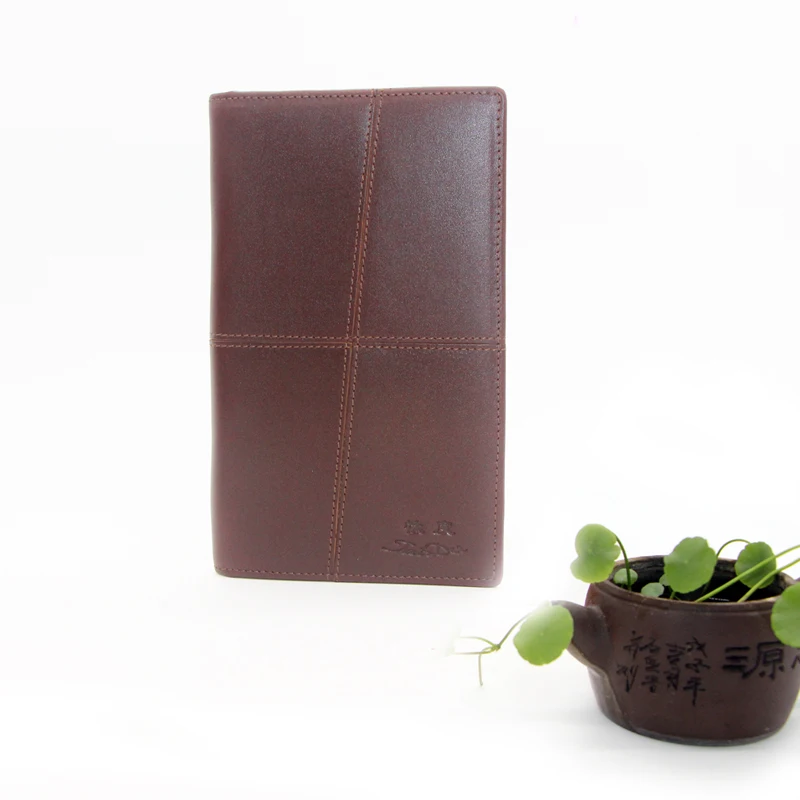 

Кошелек из натуральной кожи (коровья кожа) с несколькими отделениями для карт, модный клатч для женщин, портативный компактный унисекс-кошелек с декоративной строчкой