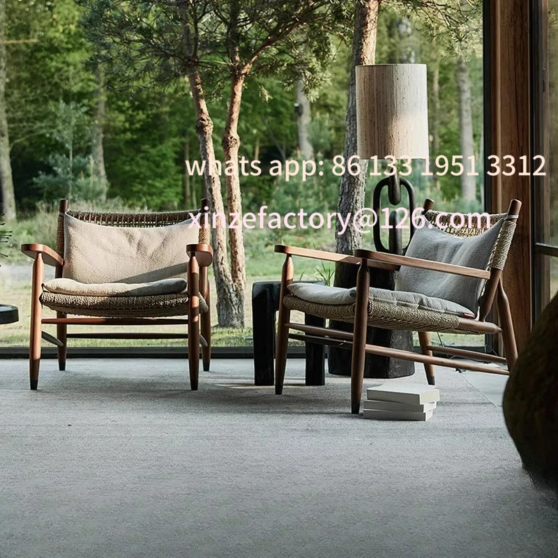 Customizable Outdoor Single Chair Home Armrest Balcony Leisure  Sofa Chair Outdoor Patio Table and Chair Combination