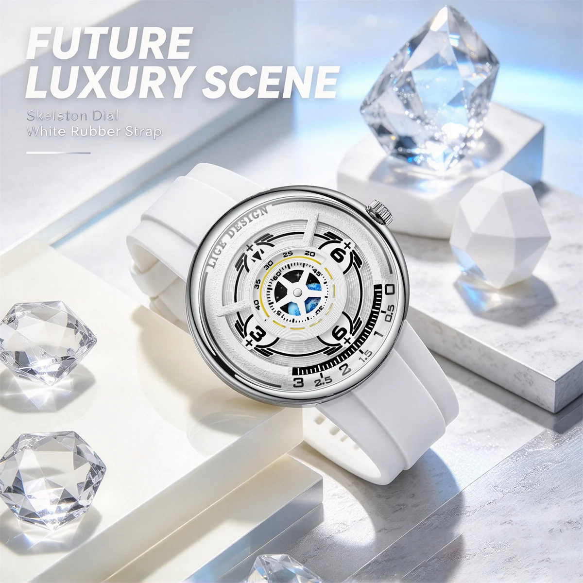 LIGE Unique Men's Quartz Watch Creative Fashion Waterproof Planet Pointer Cool Silicone Men's Luxury Watch reloj