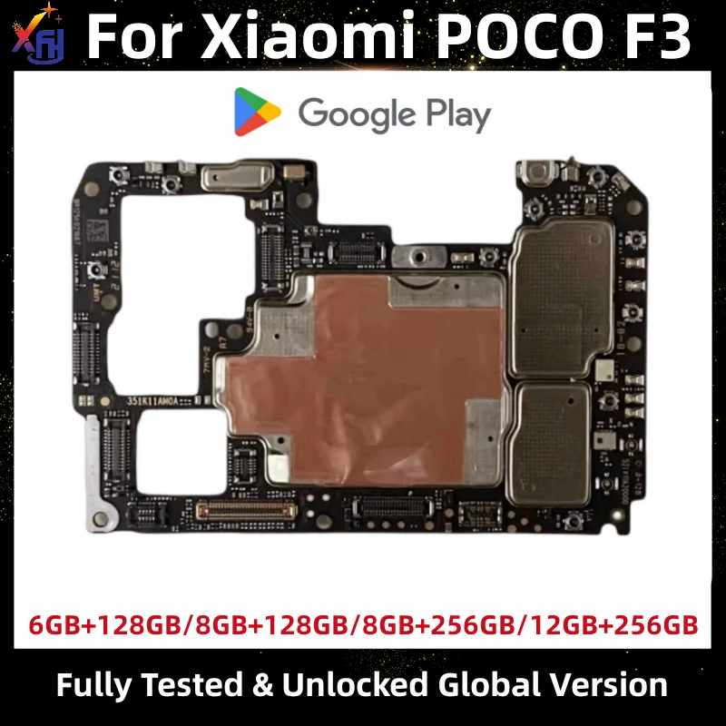 Original Unlock Motherboard for POCO F3, Logic Circuit Board Plate for POCO F3, Mi 11X, Tested Full Work, Global Version