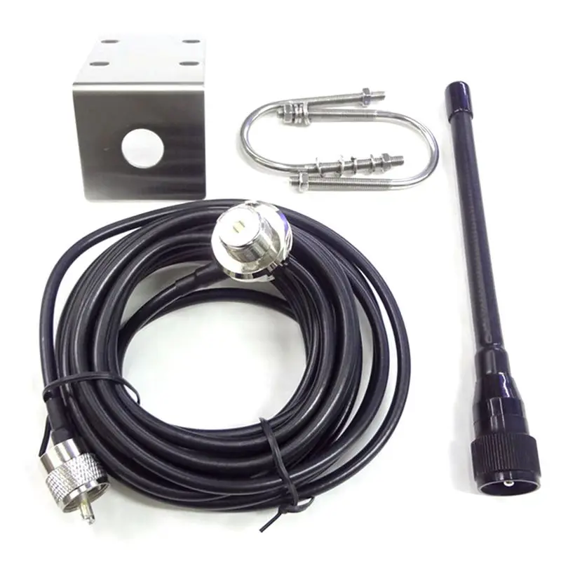 A65P-Replacement VHF Marine Antenna 156-163Mhz Rubber Waterproof Mast Aerial With 5M RG-58 Cable For Boat Sailboat Yacht