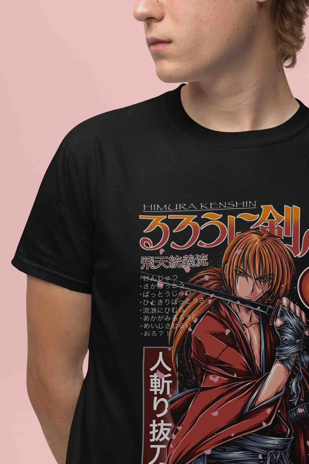 Rurouni Kenshin Shirt Battousai Tshirt Kaotu T-Shirt Sano Top Saito Anime Tee