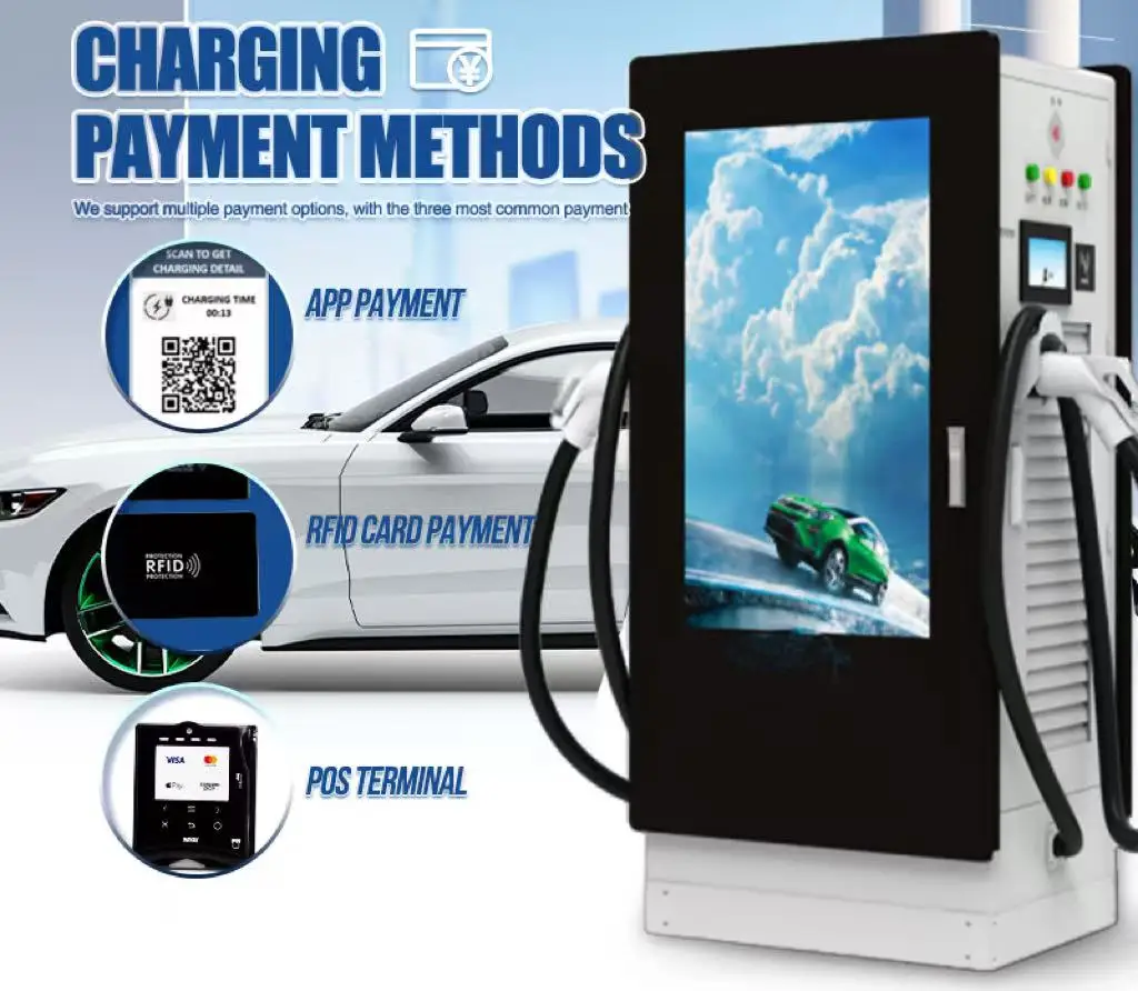 New 60-600KW DC EV Charging Station with CCS Interface and 55 Inch Screen
